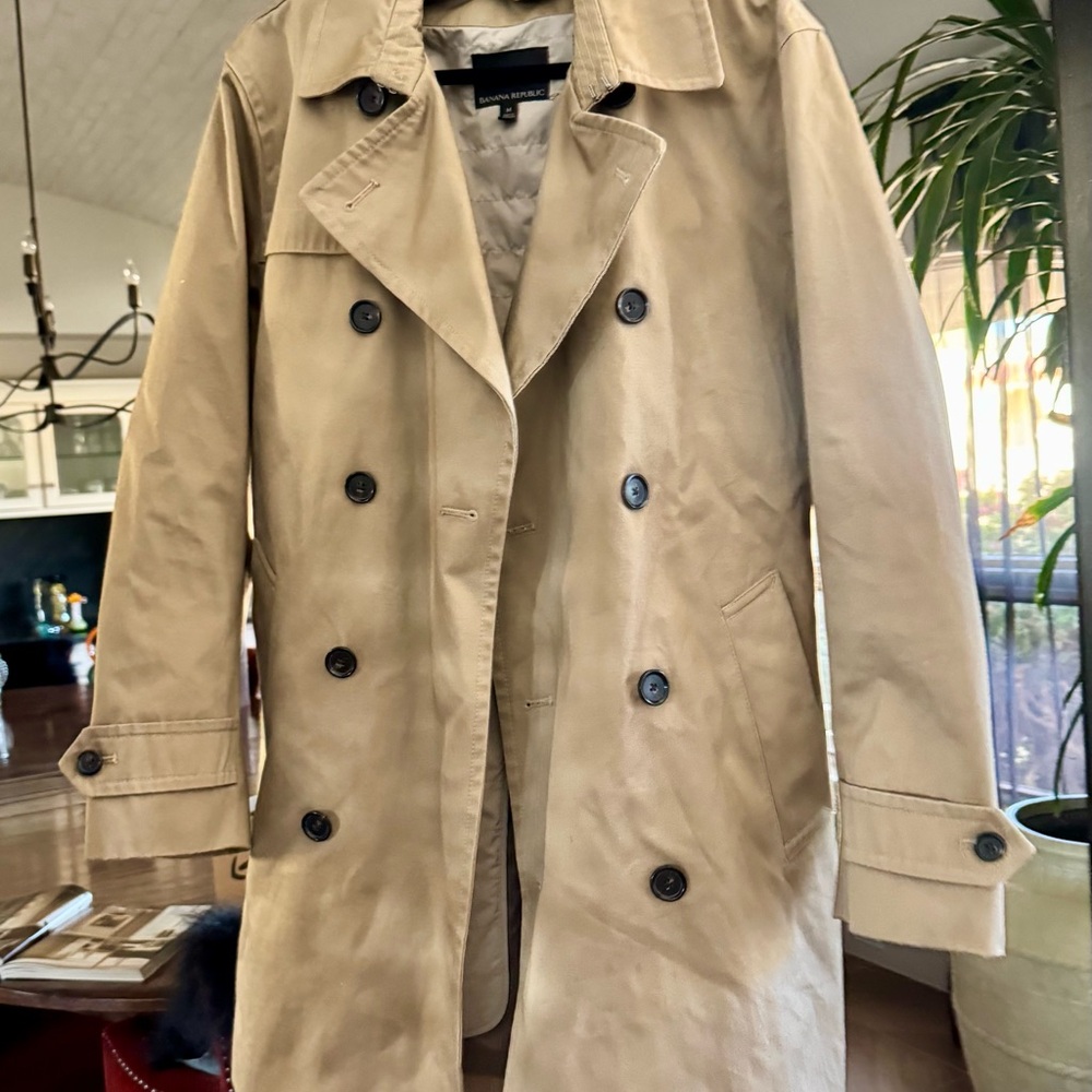 Banana Republic Tan Double-Breasted Trench Coat
